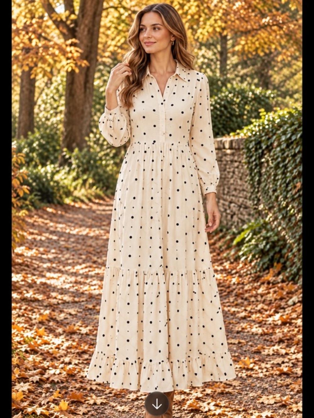 Anthropologie /  Porridge Ashby Tiered polka dot Maxi Dress long sleeve shirt xs
